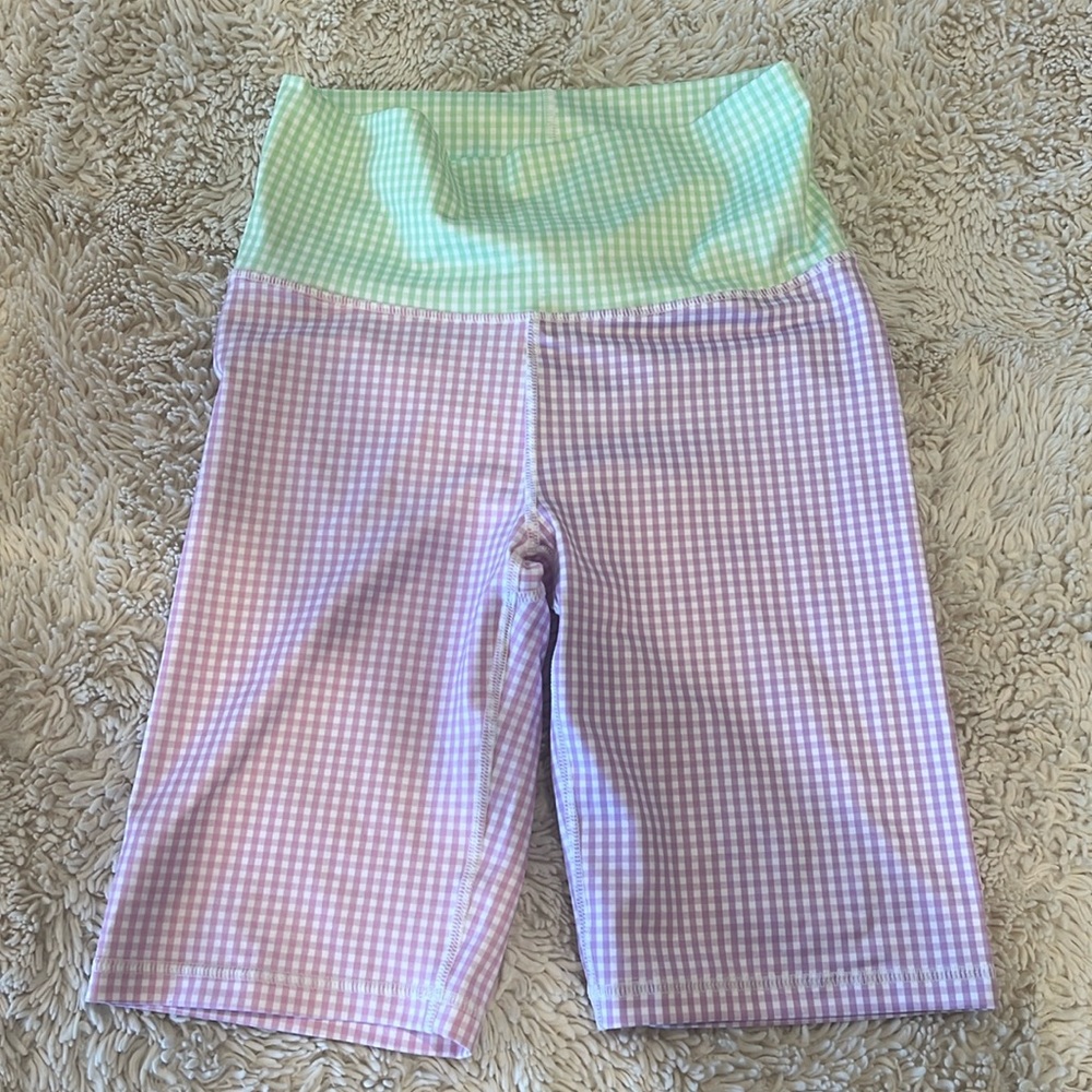 Terez women’s checkered biker shorts size small NWOT